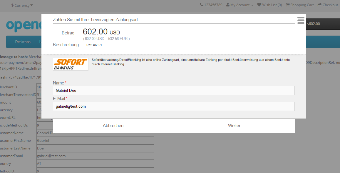 Image 9 - Nuvei payment page with Redirect in Iframe set to Yes