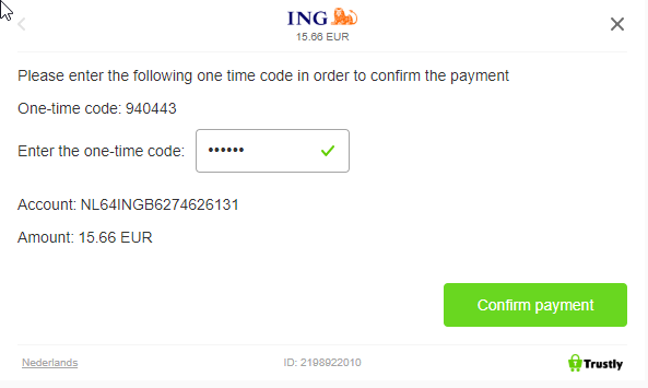 1 Confirm payment