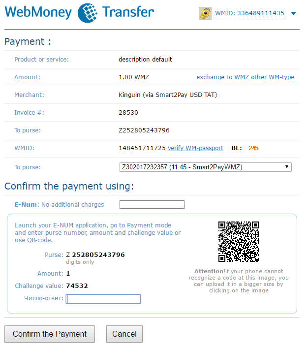 1 Payment confirmation
