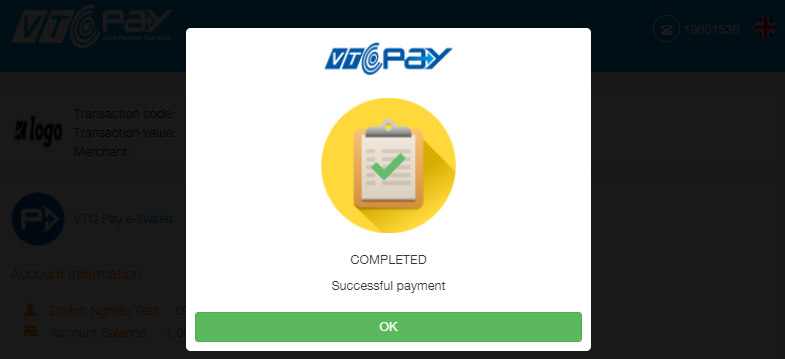 1 Payment successfully processed