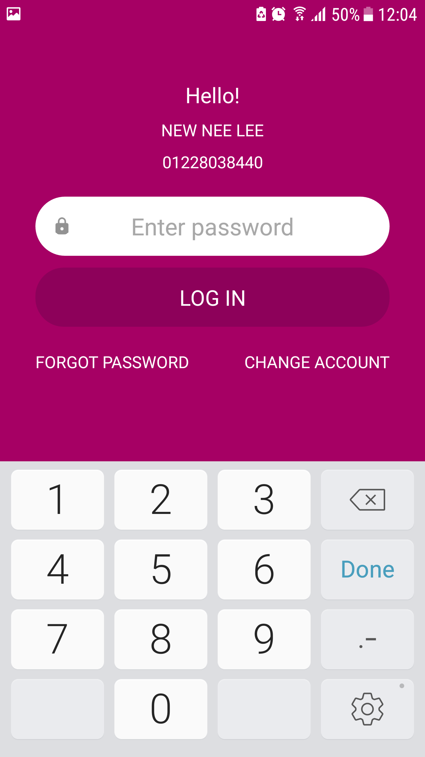 1 Account password