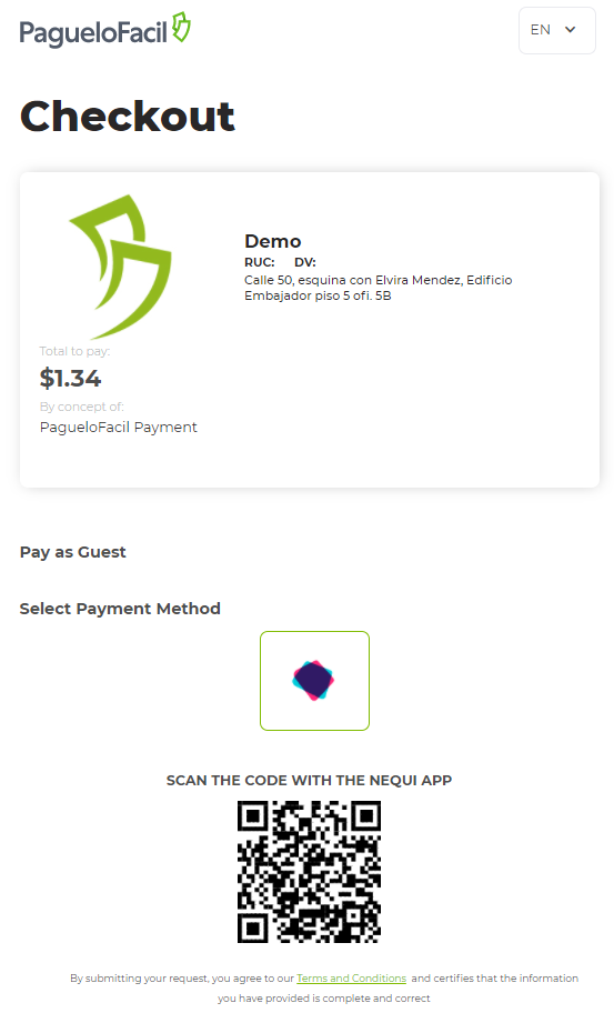 1 Payment code and details