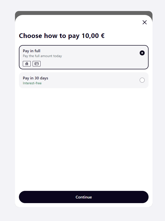 1 AT pay option select